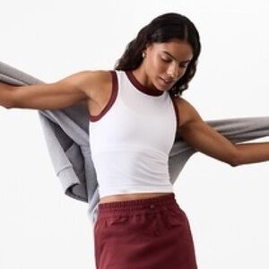 Athleta Renew Seamless Muscle Tank in White/Redwood Women’s Size XS